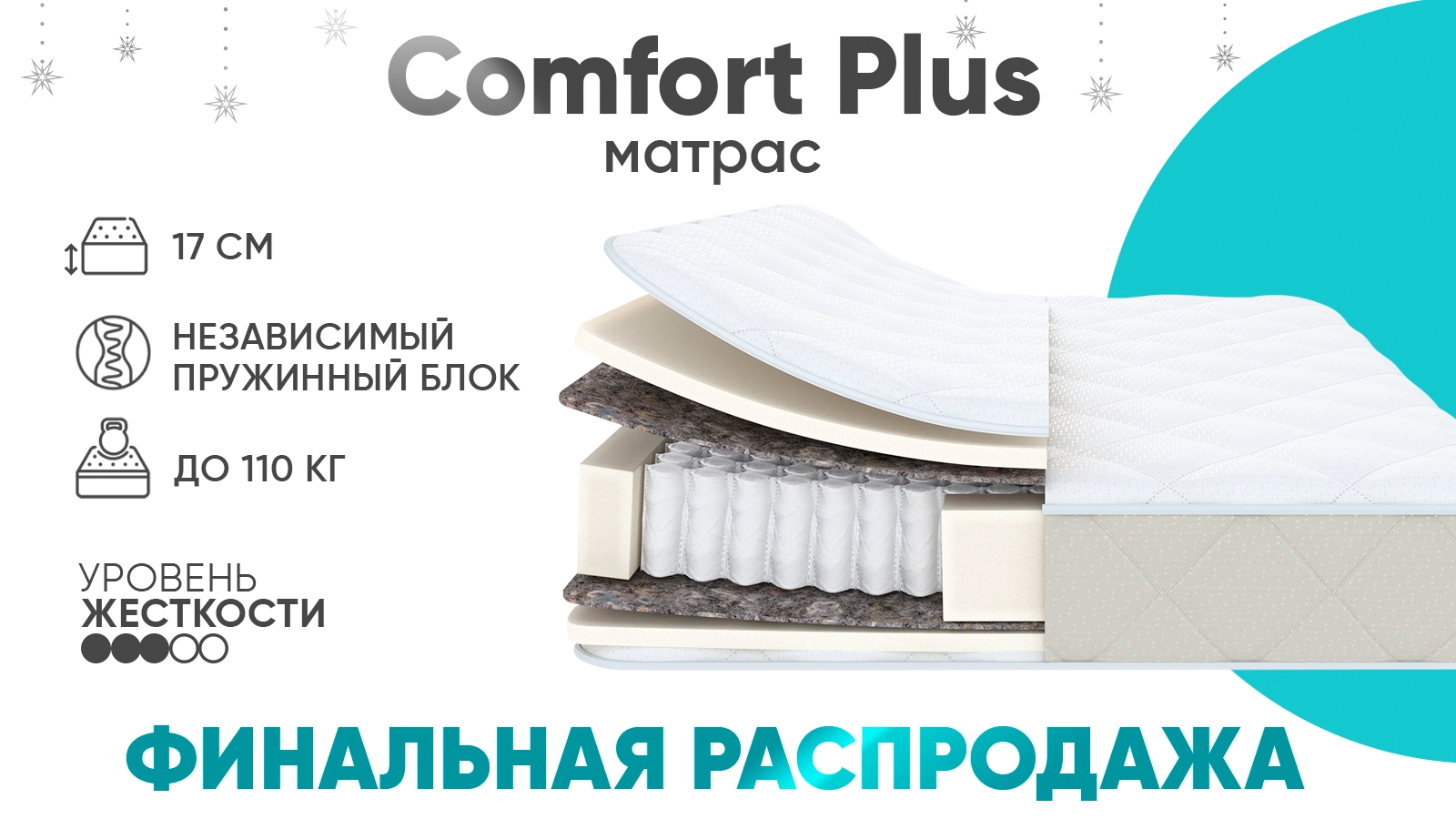 Матрас Promo Comfort Plus Askona изображение товара - 1 - большое изображение